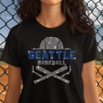 Seattle Baseball Rhinestone T-Shirt, Game Day Gear, Retro Sports Shirt, Unique Design Top, Mama Baseball Tee,  Gift for Your Loving One