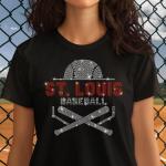 St.Louis Baseball Rhinestone T-Shirt, Baseball Fans Gift Idea, Gameday Shirt, Best Selling Top, Baseball Mom Shirt, Team Spirit Tee Shirt