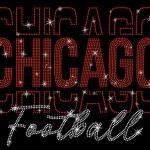 Chicago Game Day Rhinestone  Sparkling T-Shirt, Sunday Football Tee-Shirt, Tailgate Shirt, Family Fan Shirt, Christmas Gift for Her or Him