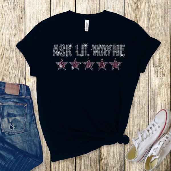 5 Star Rhinestone Concert T-Shirt, Outwear Bling Bling, Hip Hop Soft-Style Cotton Shirt, Unisex Sweatshirt, Music Concert Tour Shirt