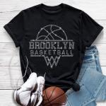 Brooklyn Basketball Sports Team Retro Rhinestone T-Shirt, Team Comfort Colors Shirt, Unisex Cotton Shirt, Trendy Fan Apparel, Best Gift Ever