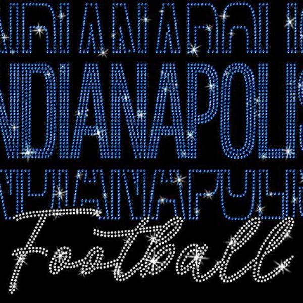 Indianapolis Rhinestone Sparkling Gameday T-Shirt, Sunday Football Shirt, Retro Style Trendy Unisex Shirt, Comfort Color Football Top Gift