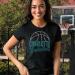 Charlotte Basketball Game Day Rhinestone T-Shirt, Unisex Retro Team Fans Mascot Shirt, Comfort Colors Soft Cotton Shirt, Sports Lovers Gift
