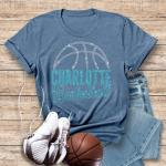Charlotte Basketball Game Day Rhinestone T-Shirt, Unisex Retro Team Fans Mascot Shirt, Comfort Colors Soft Cotton Shirt, Sports Lovers Gift