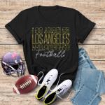 Los Angeles Gameday Sparkling Rhinestone T-Shirt, Game Day Favorite Football Team Shirt, Athletic Unisex Tee-Shirt Gift for Her or Him