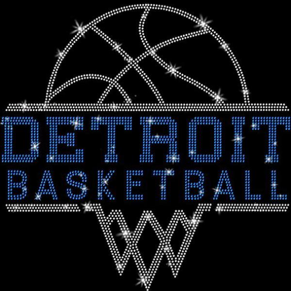 Detroit Basketball Sports Team Rhinestone T-Shirt, Basketball Lover Clothing, Sports Mom Fan Spirit Shirt, High-Quality Custom Print Shirt