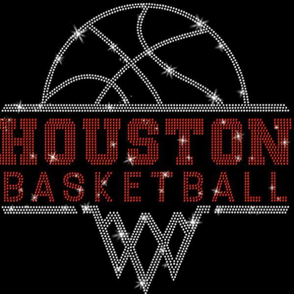 Houston Basketball Sports Team Retro Rhinestone T-Shirt, Athletic Sportswear Gift For Fans, Unisex Sports Tee, Sweatshirt for Champion Teams