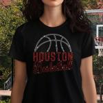 Houston Basketball Game Day Rhinestone T-Shirt, Sports Lovers Uniform Unisex Shirt Gift, Finals Champions Shirt, Vintage Style Streetwear