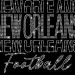 New Orleans Gameday Sparkling Rhinestone T-Shirt, Football Outfit for Men or Women, Retro Sunday Football Shirt, Gift for Sport Lovers
