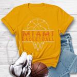 Miami Basketball Sports Team Retro Rhinestone T-Shirt, High-Quality Custom Design Fan Gift, Basketball Mom Shirt, Soft Cozy Unisex Sweater