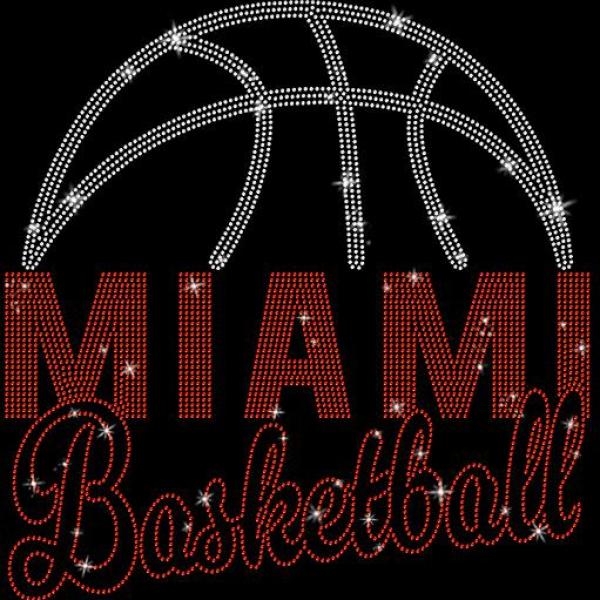Miami Basketball Game Day Rhinestone T-Shirt, Team Pride Sports Shirt, Tailgate Gift for Fans, Colorful Unisex Classic Sport Shirt