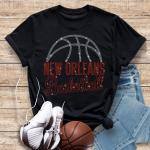 New Orleans Basketball Game Day Rhinestone T-Shirt, Comfort Colors Sports Lovers Shirt, High-Quality Premium Unisex Cotton Shirt Gift