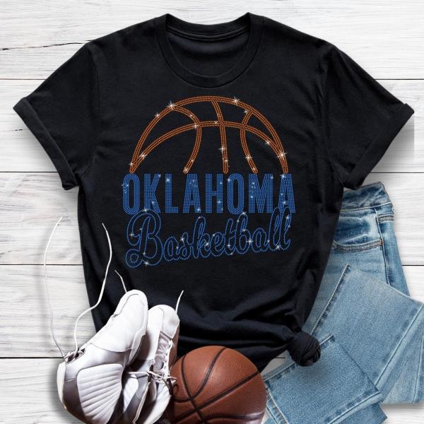 Oklahoma Basketball Game Day Rhinestone T-Shirt, Soft High-Quality Cotton Shirt, Unique Design Comfort Color Sports Gift for Him or Her