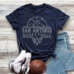 San Antonio Basketball Sports Team Rhinestone T-Shirt, Ladies Retro Sports Shirt, Unisex Heavy Cotton Shirt Gift For Him or Her