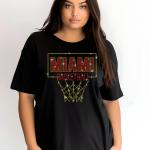 Miami Rhinestone Basketball Shirt, Basketball Mom Shirt, Retro Vintage Style Sports Tee, Basketball Shirt Gift For Heat Fans, Gameday Shirt
