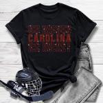 Carolina Rhinestone T-Shirt, Hockey Season Tee-Shirt, Athletics Unisex Software, Cute Hockey Fan Shirt, Hockey Jersey Gift For Christmas