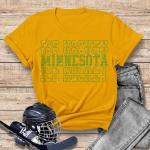 Minnesota Rhinestone T-Shirt, Hockey Memorabilia Tee, Game Day Season Shirt, Hockey Lovers Shirt, Vintage Inspired Tee-Shirt, Best Gift Ever