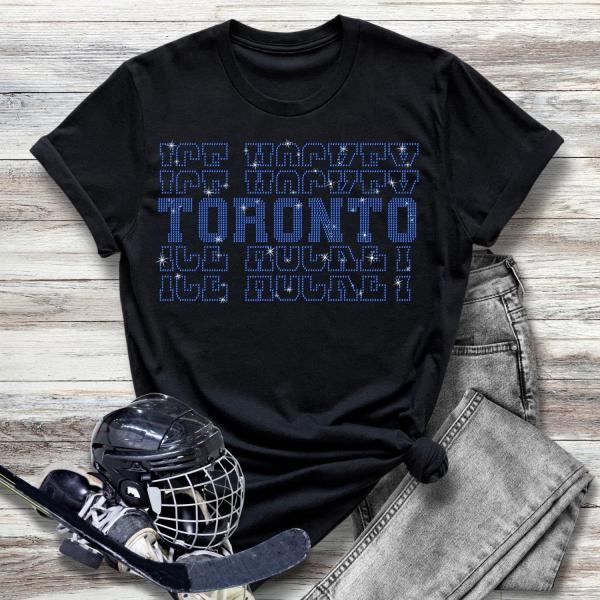Toronto Rhinestone T-Shirt, Hockey Team Shirt, Gameday Sweatshirt, Ice Hockey Player Shirt, Retro Stylish Fashion Comfort Color Sports Shirt