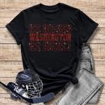 Washington Rhinestone T-Shirt, Hockey Champions Sweatshirt, Hockey Lover Shirt, Hockey Player Game Day Gift, Unisex Soft-Style Shirt