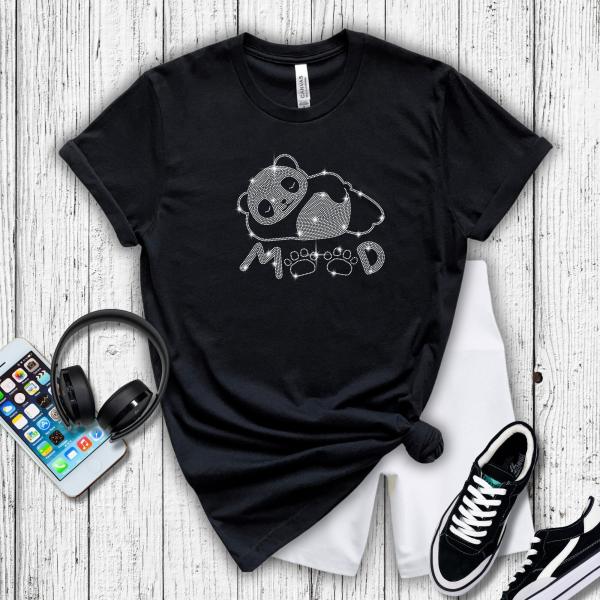 Panda Rhinestone Shirt, Panda Lover Shirt, Unique Animal Lover Shirt, Trendy Aesthetic Sweatshirt, Cute Animal Shirt Gift for Girl Friend