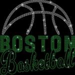 Boston Basketball Game Day Rhinestone T-Shirt, Retro Minimalist Style With Team Colors Shirt, Sports Lover Gift, Team Spirit Wear Tee