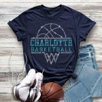 Charlotte Basketball Sports Team Rhinestone T-Shirt, Game Day Shirt Gift For Team Fans, Retro athletic Apparel, Comfort Colors Design Shirt