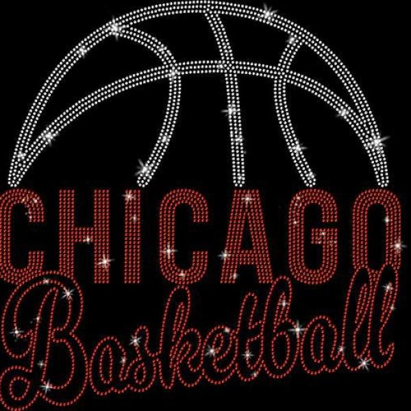 Chicago Basketball Game Day Rhinestone T-Shirt, Retro Sports Team Fans Top Apparel, Women Basketball Jersey Clothing, Adult Unisex Shirt