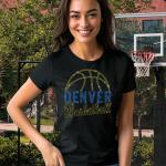 Denver Basketball Game Day Rhinestone Shirt, Gift For Fan Christmas T-Shirt, Team Fans Dazzling Sport Shirt, Basketball Champs Retro Shirt
