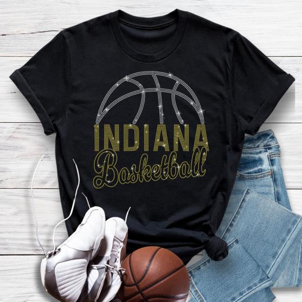 Indiana Basketball Game Day Rhinestone T-Shirt, Women's Sports Shirt, Retro Unisex Youth and Adult Fan Shirt, Championship Game Day Shirt