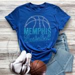 Memphis Basketball Game Day Rhinestone T-Shirt, High-Quality Shirt for Sports Lovers, Soft and Cozy Tailgating Shirt, Favorite Unisex Gift
