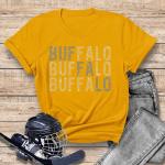 Buffalo Rhinestone T-Shirt, Hockey Fan Glittering Sweatshirt, Cute Retro Fan Outfit, Custom Sports Shirt, Brothers Hockey Apparel Gift