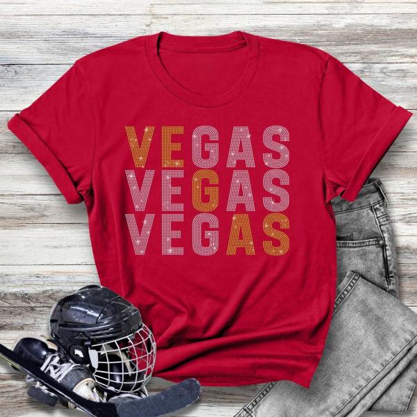 Vegas Rhinestone T-Shirt, Hockey Themed Unisex Sweatshirt, Girl Sport Tee Shirt, Comfort Colors Relaxed Fit Shirt, Sports Fan Gift Idea