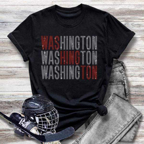 Washington Rhinestone T-Shirt, Ice Hockey Game-Day Vibes Tee-Shirt, Comfort Colors Softstyle Sports Apparel, Best Gift Ever for Hockey Lover