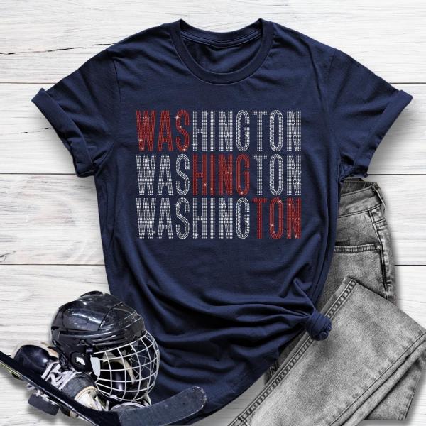 Washington Rhinestone T-Shirt, Ice Hockey Game-Day Vibes Tee-Shirt, Comfort Colors Softstyle Sports Apparel, Best Gift Ever for Hockey Lover