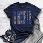 Winnipeg Rhinestone T-Shirt, Hockey Retro Style Sweatshirt, High-Quality Unique Design Stylish Sportswear, Perfect Gift for Hockey Fans