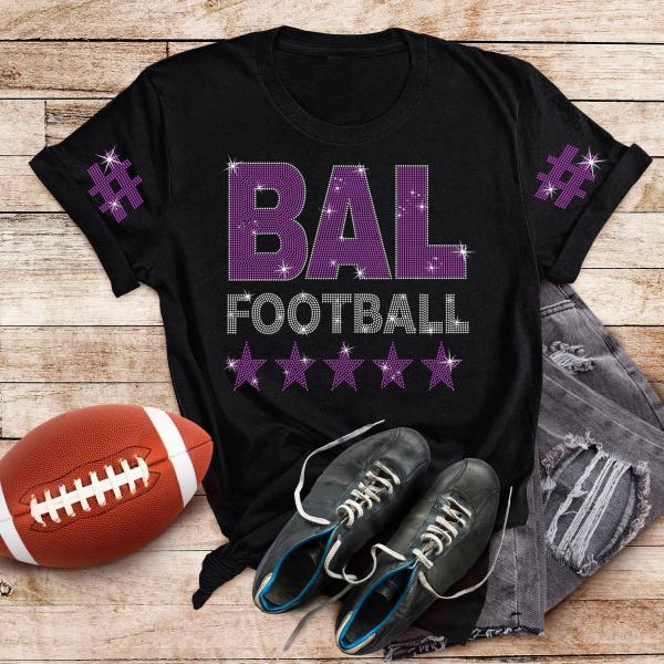 Baltimore Rhinestone Shirt, Baltimore Game Day Shirt, Football Season Vibe Shirt, Ball Tailgate Fan Shirt, Baltimore Gift for her