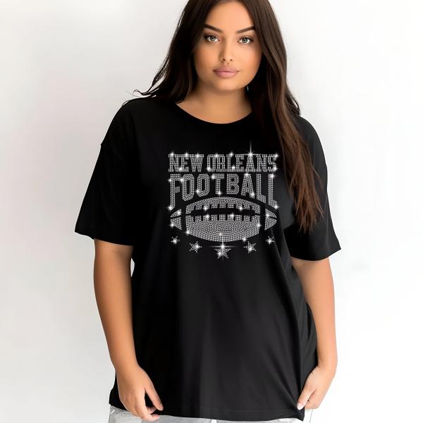 New Orleans Rhinestone Shirt, Football Fan Shirt, Men or Women Football Shirt, Football Game Day Sweater, Gift for Football Lovers