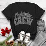 Christmas Crew Rhinestone T-Shirt, Comfort Colors Christmas Squad Shirt, Santa Reunion Family Matching Shirt, Christmas Funny Cousin T-Shirt