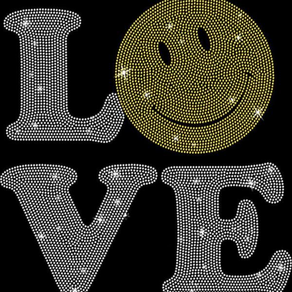 Cute Love-Smile Emoji Rhinestone T-Shirt, Perfect Design Shirt for Valentine, Unisex Soft Style Gift for Him/Her/Boyfriend/Girlfriend