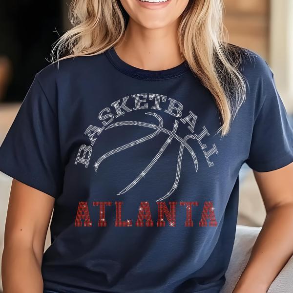 Atlanta Basketball Game Day Rhinestone Shirt, Mascot Shirt, Sports Matching Shirt, Best Father's Day Shirt Gift Ever, Basketball Lover Gift