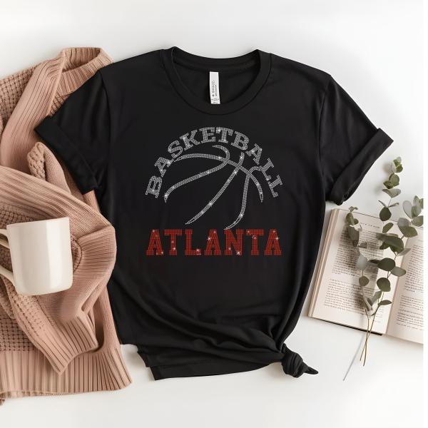 Atlanta Basketball Game Day Rhinestone Shirt, Mascot Shirt, Sports Matching Shirt, Best Father's Day Shirt Gift Ever, Basketball Lover Gift