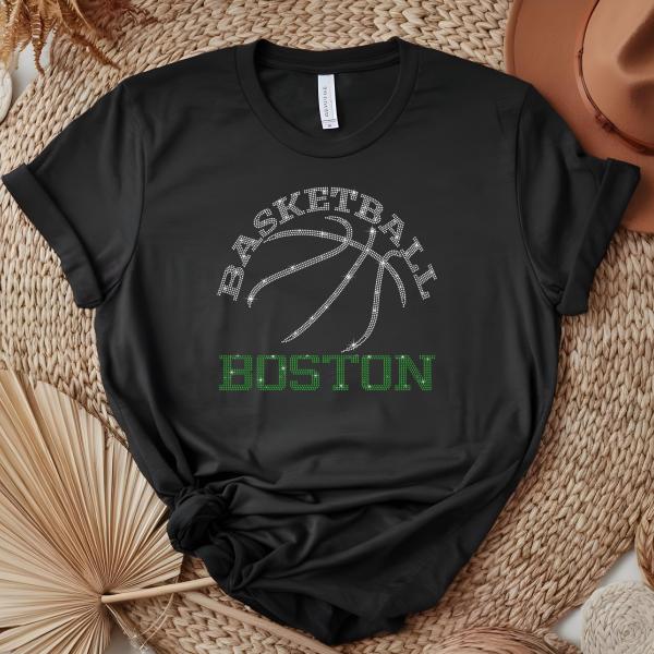 Boston Basketball Game Day Rhinestone Shirt, Mascot Shirt, Sports Matching Shirt, Best Father's Day Shirt Gift Ever, Basketball Lover Gift
