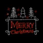 Sparkly Merry Christmas Rhinestone Shirt, Cute Christmas Season Gift, Funny Xmas Party Outfit,  Very Merry and Bright Christmas Trees Shirt