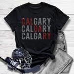 Calgary Rhinestone T-Shirt, Hockey Retro Sweatshirt, Hockey Team Legends Apparel, Mens Game Day Glittering Shirt, Gift for Hockey Mom
