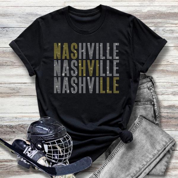 Nashville Rhinestone T-Shirt, Hockey Sports Gift for Mom, Unisex Premium Sports Sweatshirt, Cute Hockey T-Shirt, Hockey Team Legends Shirt