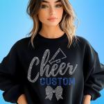 Personalized Cheer Name Rhinestone Shirt, Custom Sports Tee, Bling Cheer Mom, Custom Spirit Wear, Cheer Team Gift Shirt, Custom Cheer Shirt