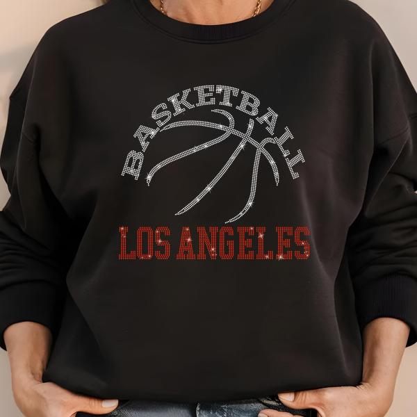 Los Angeles Basketball Game Day Rhinestone Shirt, Mascot Shirt, Sports Matching Shirt, Best Father's Day Shirt Gift, Basketball Love Gift