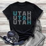 Utah Rhinestone T-Shirt, Ice Hockey Fans Sweatshirt, Funny Sports Shirt, Girls Sport Tee, Christmas Gift For Hockey Mom or Dad