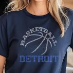 Detroit Basketball Game Day Rhinestone Shirt, Mascot Shirt, Sports Matching Shirt, Best Father's Day Shirt Gift Ever, Basketball Love Gift