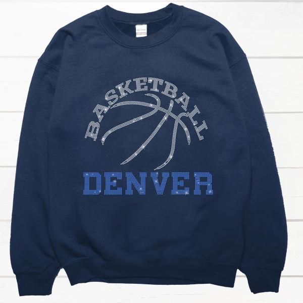 Denver Basketball Game Day Rhinestone Shirt, Mascot Shirt, Sports Matching Shirt, Best Father's Day Shirt Gift Ever, Basketball Love Gift